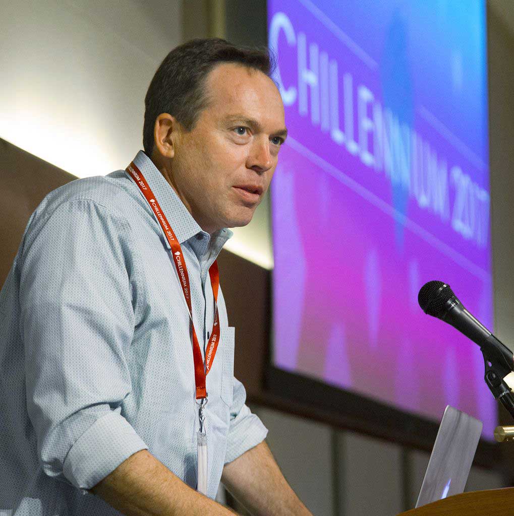 Tim McLaughlin addresses the crowd at Chillennium '17