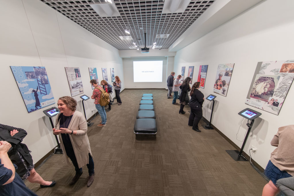 The StoryCorps at Texas A&M exhibit opened Tuesday with a reception at J. Wayne Stark Galleries.