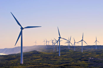Wind turbines on a wind farm, Albany, Western Australia, Australia