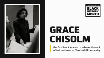 Black History Month Banner - First African American woman to achieve the rank of full professor at TAMU