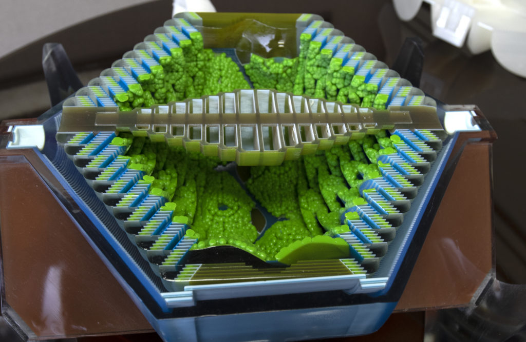 A model of the growable space habitat.