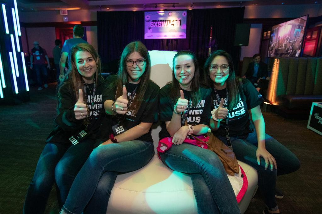 People enjoying the Texas A&M SXSW experience