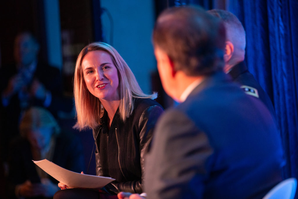 Texas Tribune Editor-In-Chief Emily Ramshaw moderates the The Reimagining Public & Private Partnerships panel at Texas A&M [Power] House during SXSW.