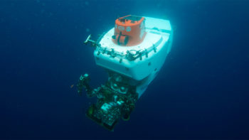 Submersible HOV Alvin during its 2014 science verification cruise in the Gulf of Mexico.