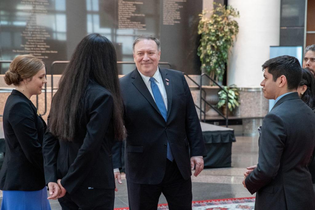 Secretary of State Mike Pompeo met with Texas A&M University Bush School of Government & Public Service students.