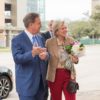 Texas A&M University System Chancellor John Sharp welcomes Princess Astrid of Belgium to Texas A&M’s Memorial Student Center.