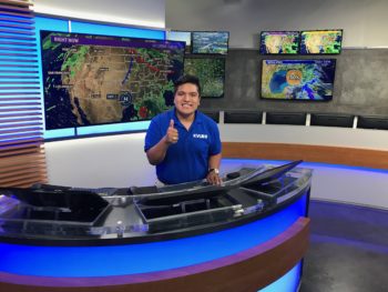 Joseph Trujillo at KVUE Austin, during his summer 2018 internship.