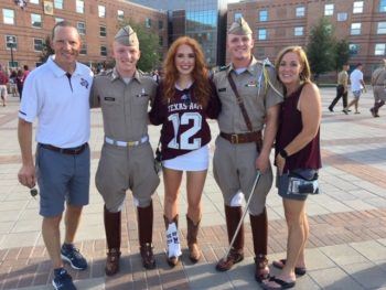 Chris, Luke, Lydee, Logan and Beth Barnes during football season.