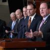Rep. Bill Flores (R-TX) speaks during news conference where a bicameral group of Congressional Republicans called for Senate Democrats to vote on funding for the Department of Homeland Security February 12, 2015 in Washington, DC.