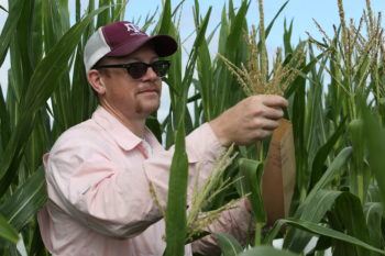 Seth Murray in a cornfield