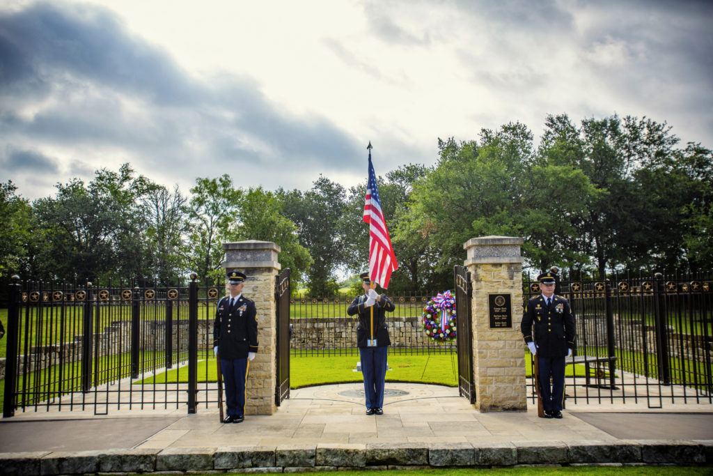 The Bush grandchildren laid a wreath at President George H.W. Bush and First Lady Barbara Bush's grave site.