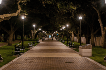 military walk at night