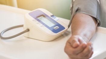 Arm connected to a blood pressure monitor