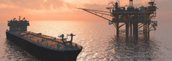a drilling platform in the ocean