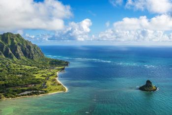 Aerial view of Kualoa Point