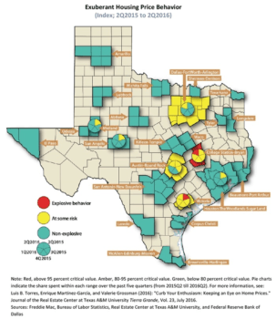 map of exuberant behavior in home prices