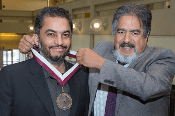 Ahmed K. Ali and Jorge A. Vanegas, dean of the College of Architecture