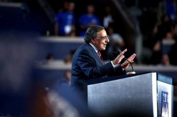 Leon Panetta speaks at a podium