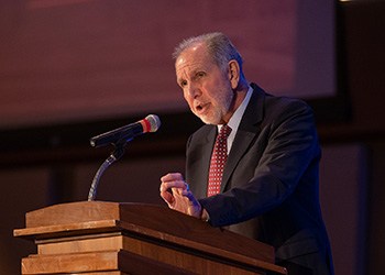 President Michael K. Young at the 2019 State of the University Address