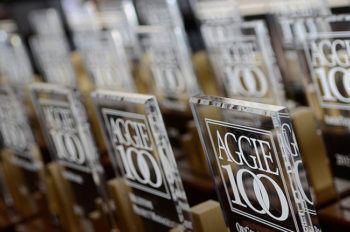 Aggie 100 trophies