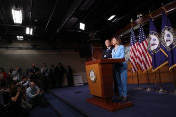 Speaker of the House Nancy Pelosi and House Select Committee on Intelligence Chairman Rep. Adam Shiff answer questions Oct. 2 about the impeachment inquiry focused on U.S President Donald Trump.