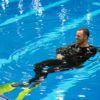 Aaron Cranford in scuba gear in a pool