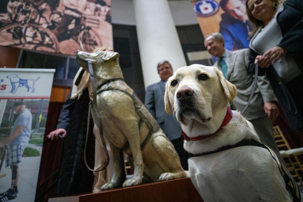 Sully and statue