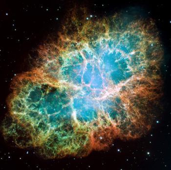 Image of a supernova explosion from the hubble telescope