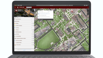 graphic image of the interactive map on a laptop