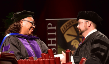 Law School graduate receiving her degree