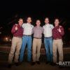 The 2020-21 Yell Leaders posing together on Election Night in front of Kyle Field