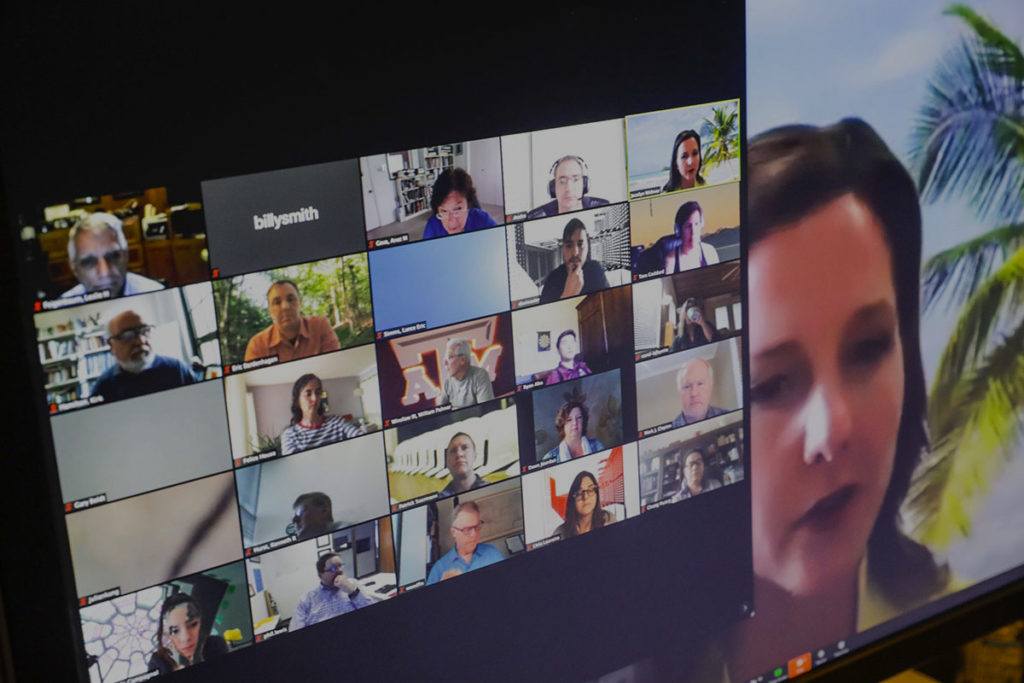a screen featuring a Keep Teaching videoconference