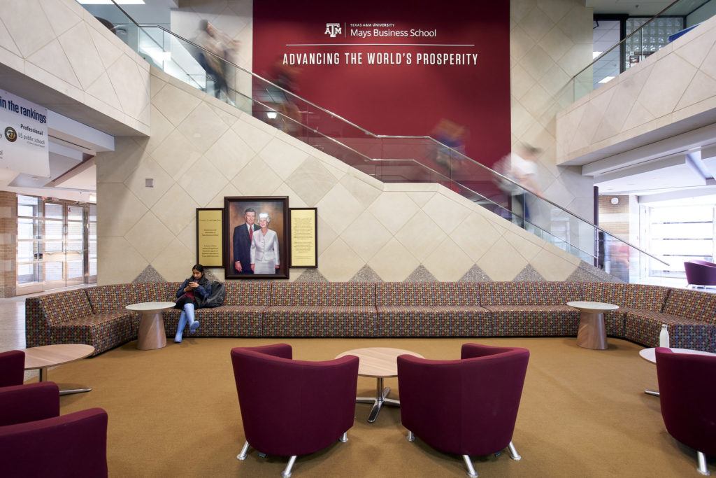 mays business school building interior view