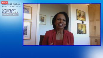 Condoleeza Rice on computer screen