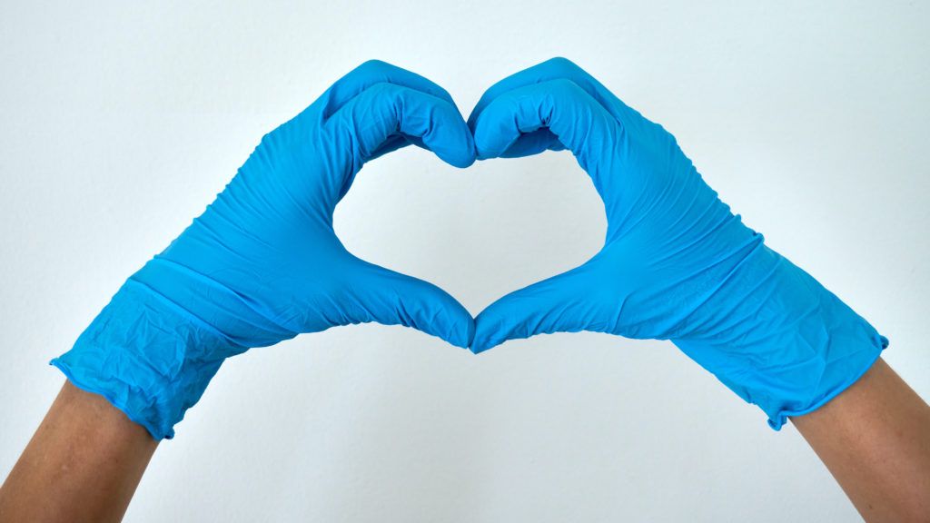 gloved heart hands graphic