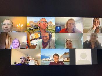 screenshot of students on zoom call
