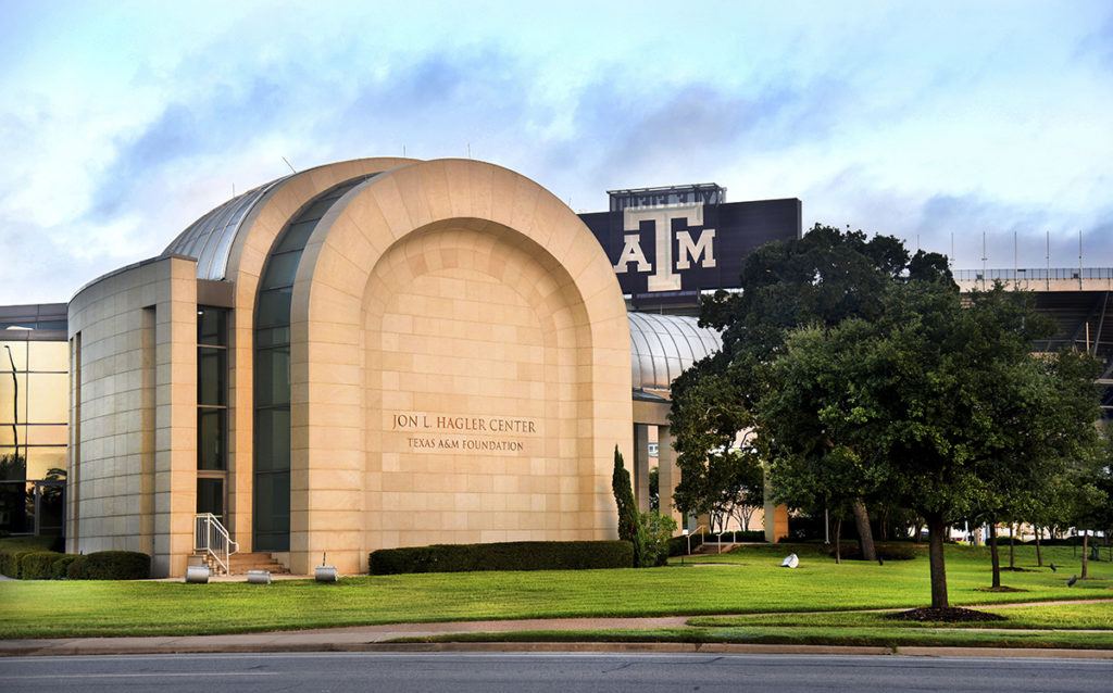 a photo of the exterior of the Hagler Center building
