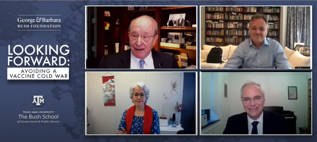 screen capture of four panelists on zoom discussion