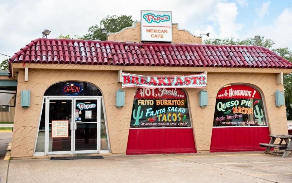 an exterior photo of Pepe's Mexican Cafe, located at 3312 S College Ave in Bryan