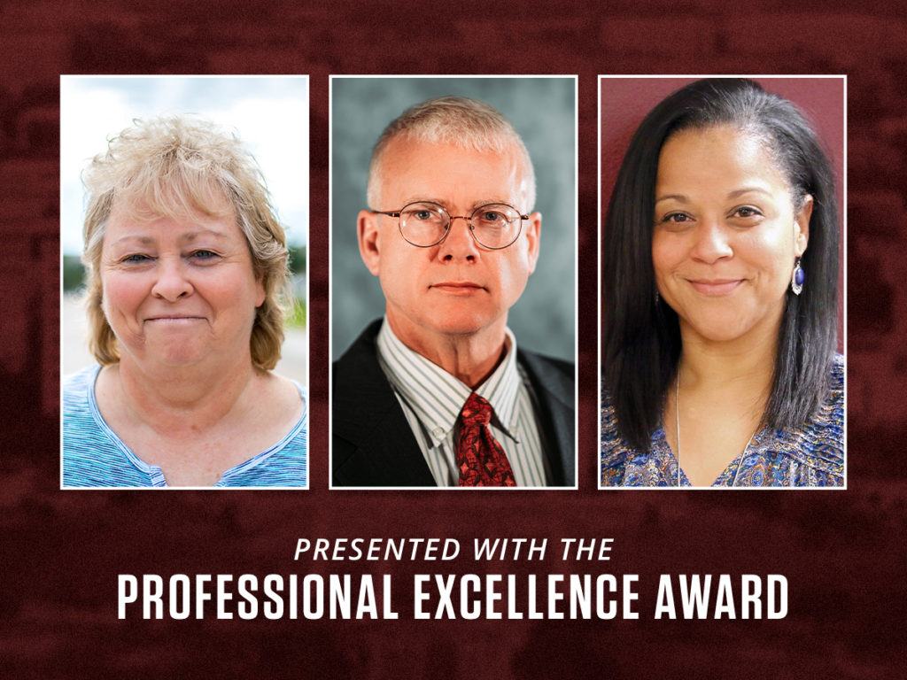 a photo display featuring Carol Yeager, Kenneth Kimball and Melissa Maraj-Bubela