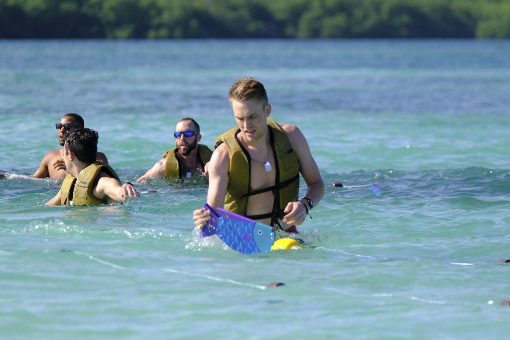 a photo of Will Jardell competing in a water challenge