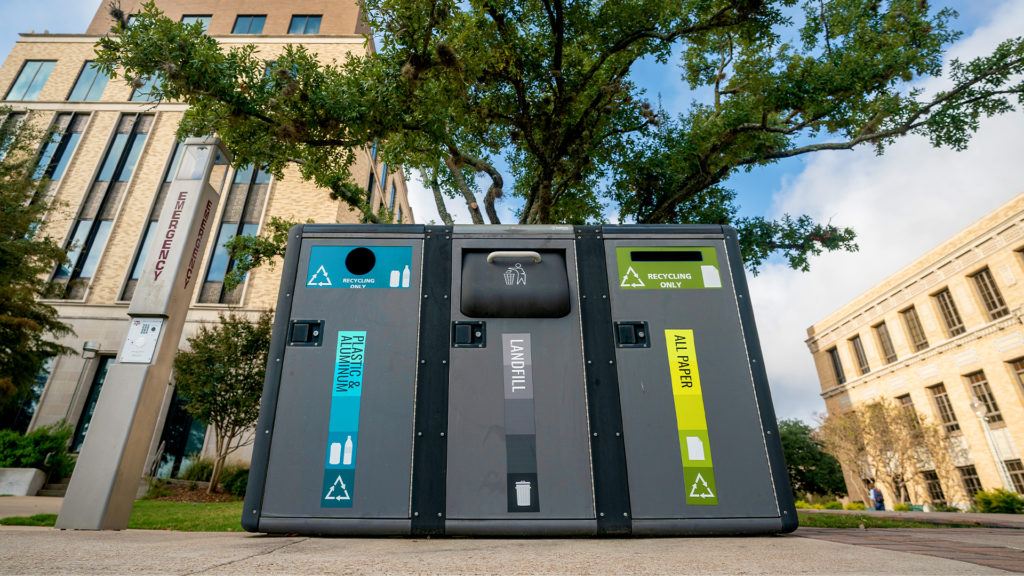 photo of recycling bins outdoors