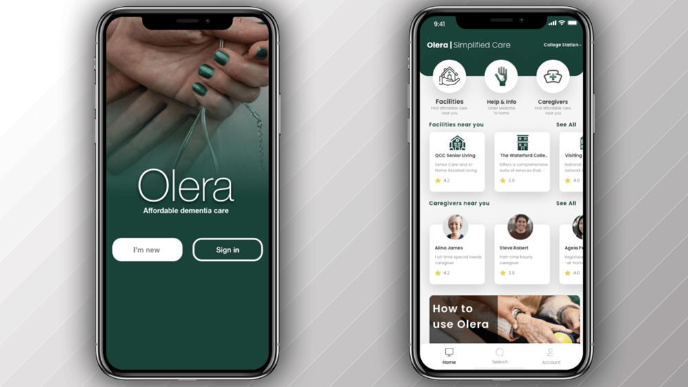side by side views of the mobile application opened on a cell phone