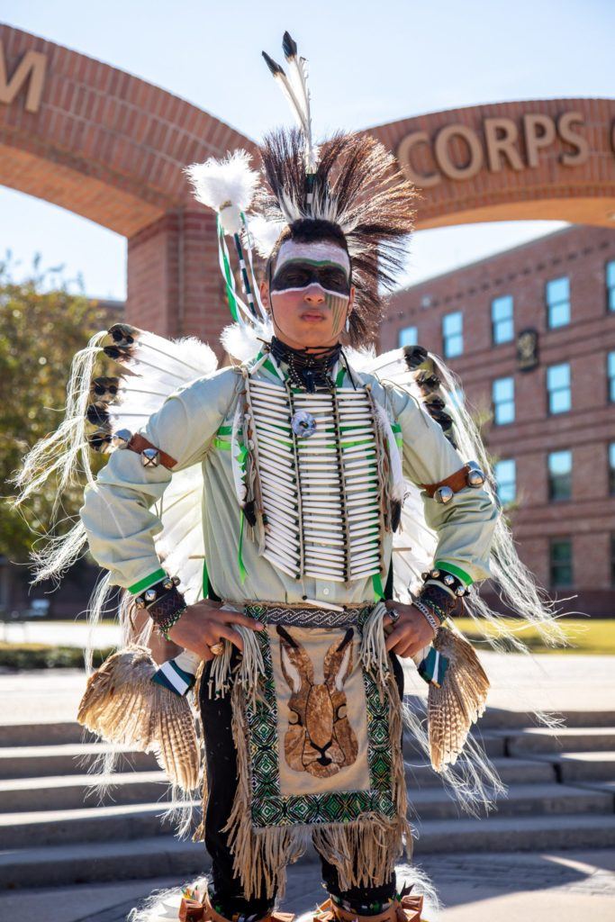 a photo of George Hass in his Native American regalia