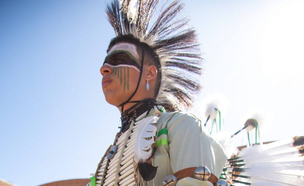 a photo of George Hass in his Native American regalia