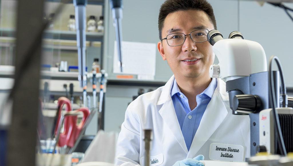 portrait of yubin zhou in a lab