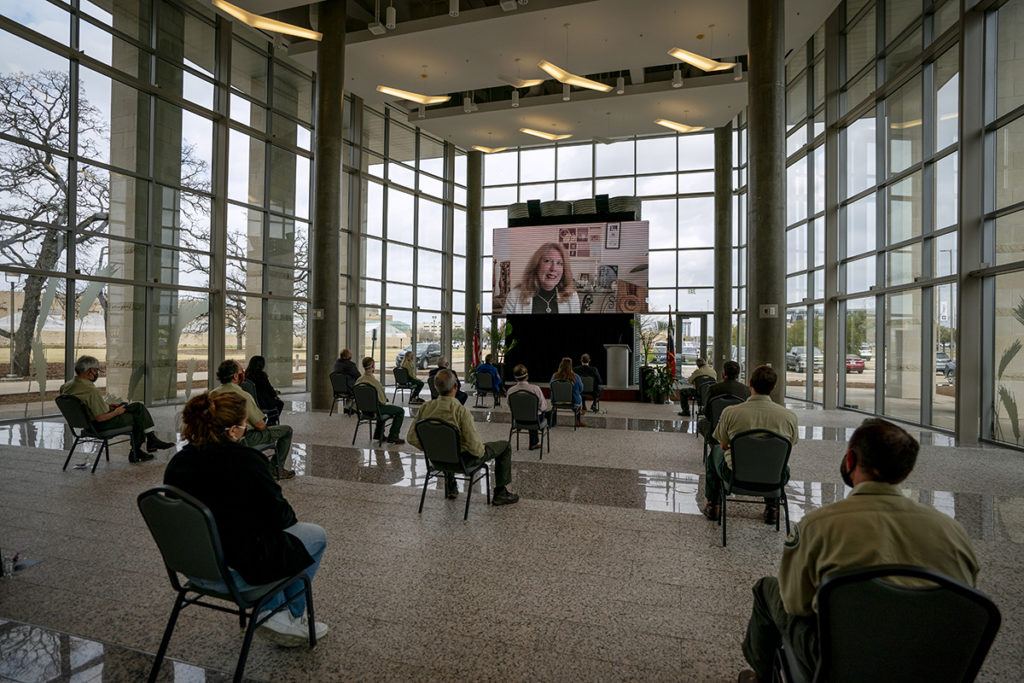 Moon Tree planting ceremony via video message.