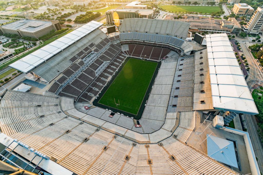 aerial view of the renovated Kyle Field.
