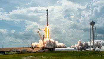 rocket taking off at kennedy space center