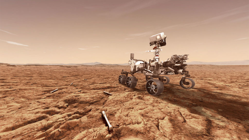concept illustration of Perseverance rover on Mars